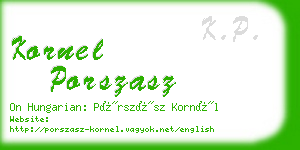 kornel porszasz business card